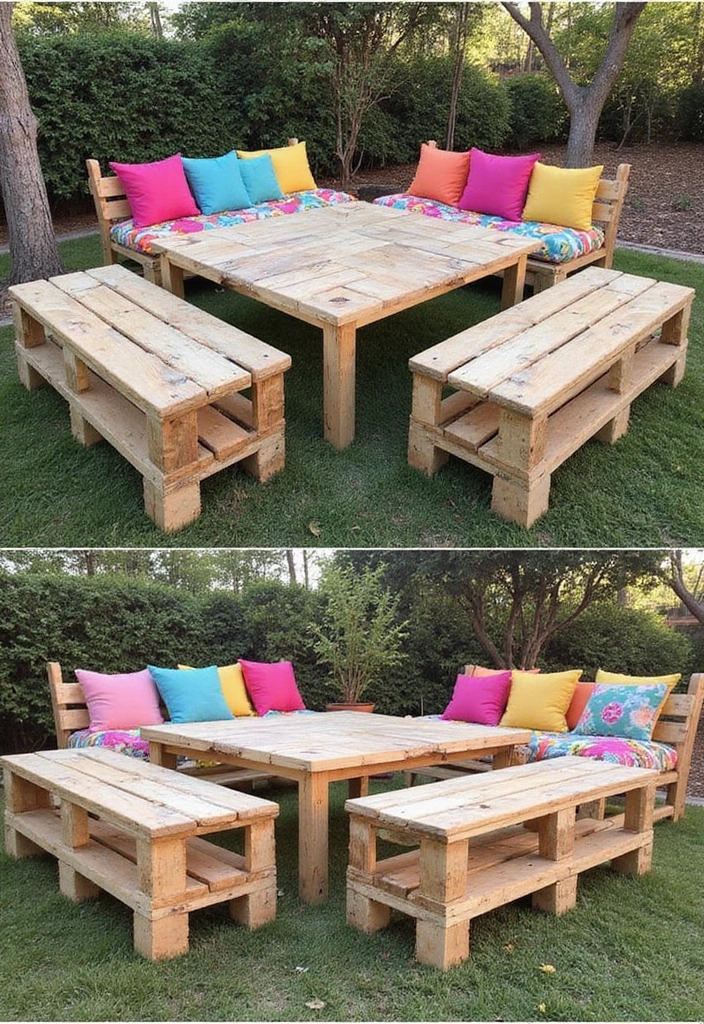 25 Outdoor Living Room Ideas That Bring Comfort Outside - 21. DIY Pallet Furniture