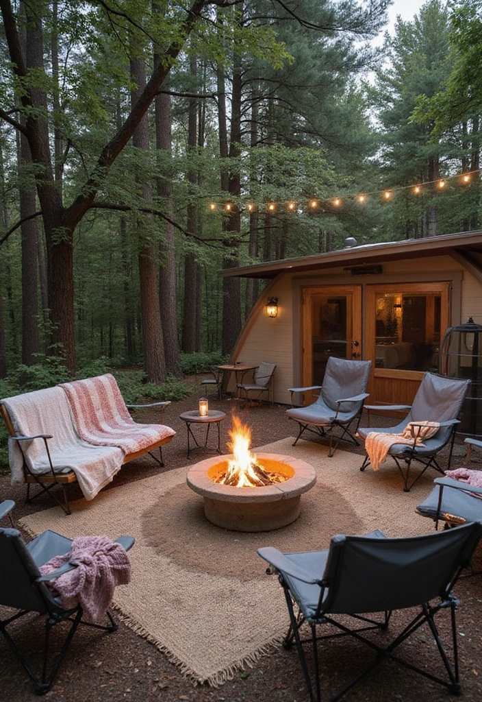 25 Outdoor Living Room Ideas That Bring Comfort Outside - 24. Camping-Inspired Setup