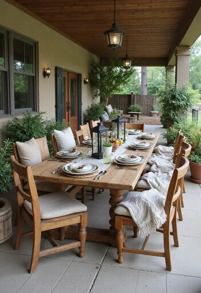 25 Outdoor Living Room Ideas That Bring Comfort Outside - 3. Rustic Farmhouse Charm