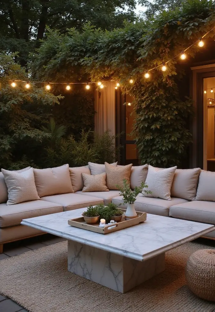 25 Outdoor Living Room Ideas That Bring Comfort Outside - 5. Luxe Lounge