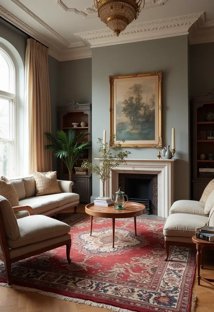 27 Carpet in Living Room Ideas That Feel Cozy and Chic - 10. Vintage Persian Rugs for Timeless Charm