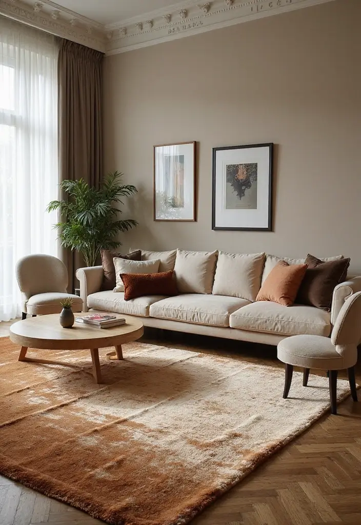 27 Carpet in Living Room Ideas That Feel Cozy and Chic - 7. Luxurious Silk Rugs for Elegance