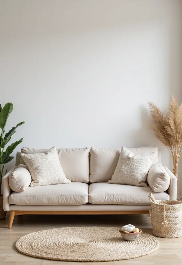 27 Couch Ideas Living Room That Combine Comfort and Style - 21. Zen-Inspired Couch