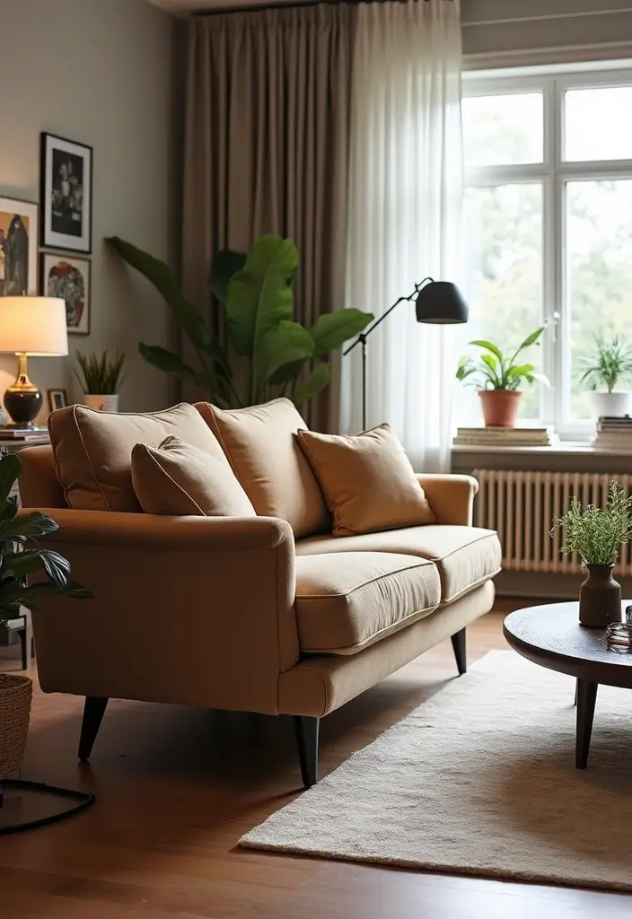 27 Couch Ideas Living Room That Combine Comfort and Style - 22. Sofa with Unique Legs