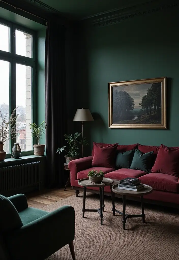 27 Goth Living Room Ideas That Feel Dark and Stylish - 21. Dark Color Palettes
