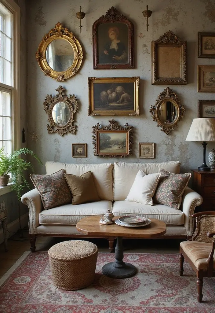 27 Goth Living Room Ideas That Feel Dark and Stylish - 23. Vintage Finds