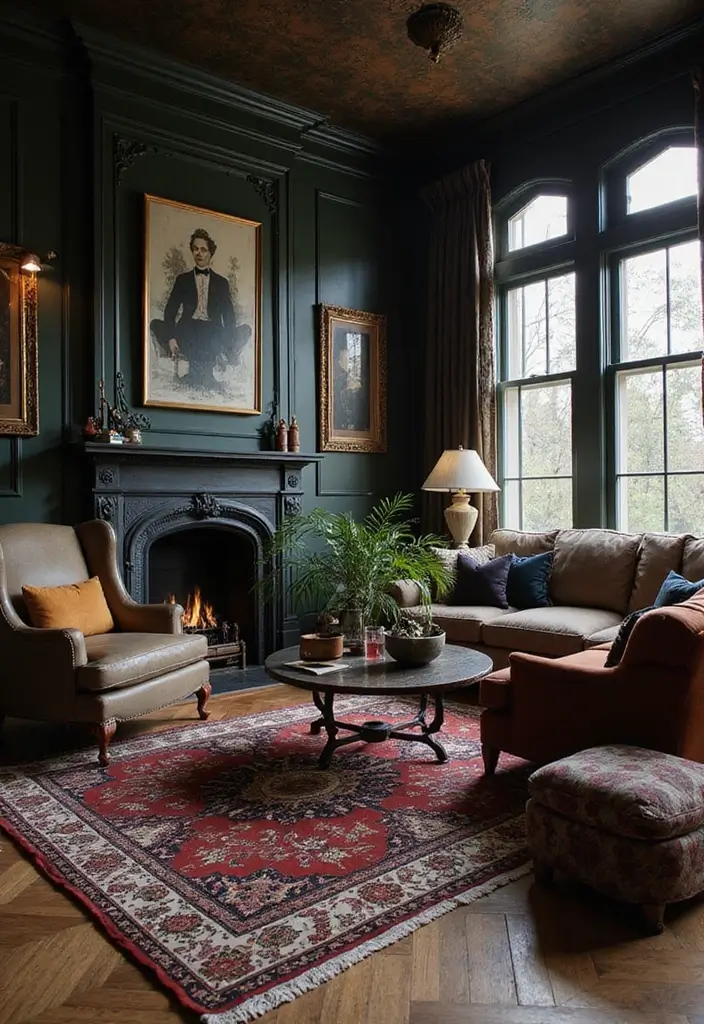 27 Goth Living Room Ideas That Feel Dark and Stylish - 24. Combining Styles