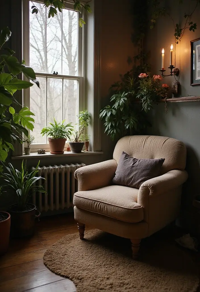 27 Goth Living Room Ideas That Feel Dark and Stylish - 27. Cozy Nooks