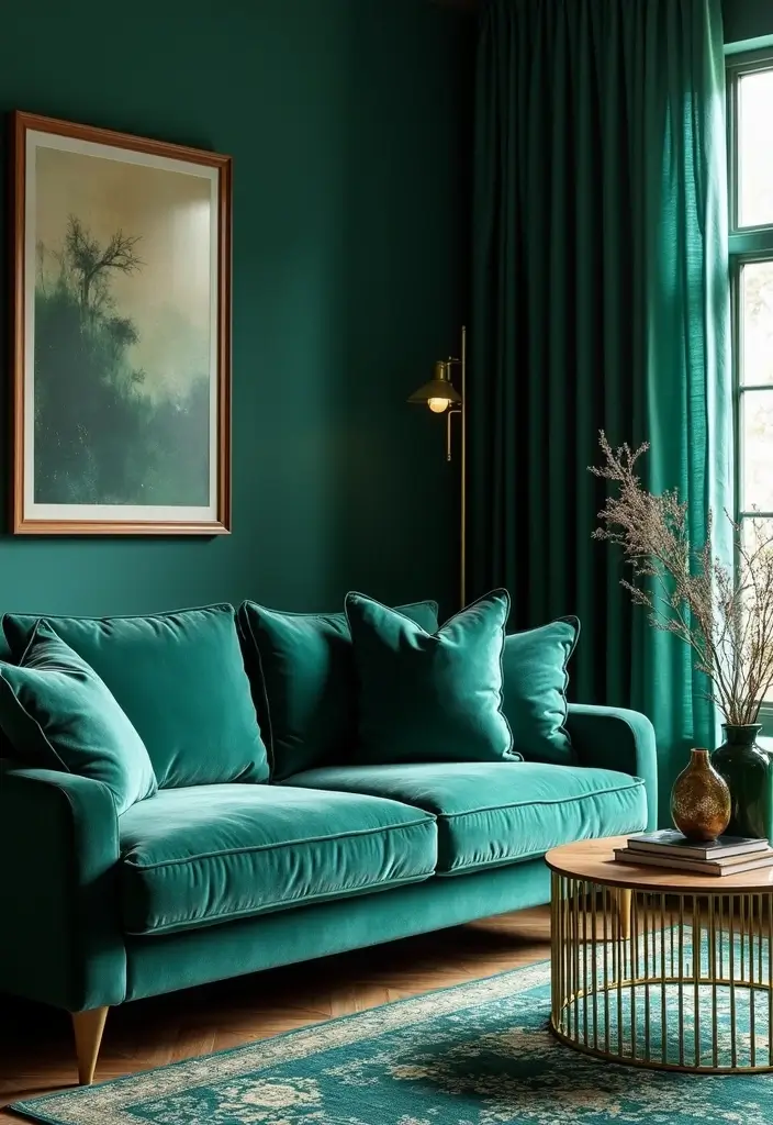 27 Goth Living Room Ideas That Feel Dark and Stylish - 8. Deep Jewel Tones
