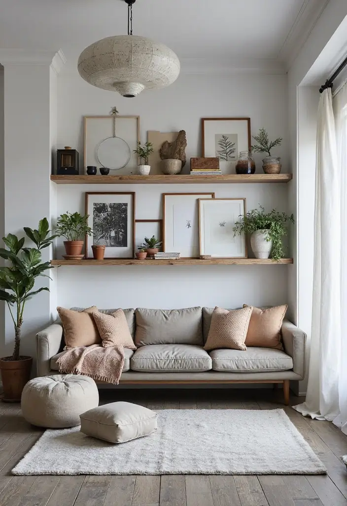 27 Grey Wood Floors Living Room Ideas That Feel Neutral and Polished - 18. Curated Collections