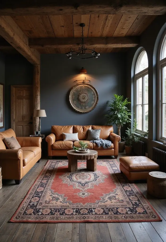27 Grey Wood Floors Living Room Ideas That Feel Neutral and Polished - 2. Rustic Charm with Dark Grey
