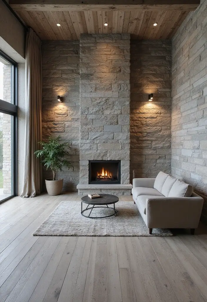 27 Grey Wood Floors Living Room Ideas That Feel Neutral and Polished - 20. Textured Walls