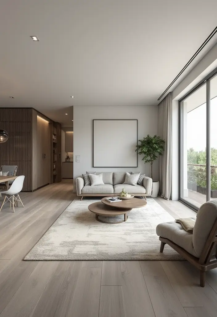 27 Grey Wood Floors Living Room Ideas That Feel Neutral and Polished - 23. Open Floor Plan