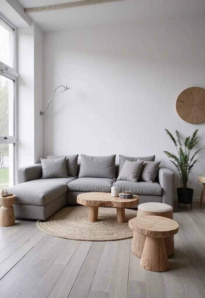 27 Grey Wood Floors Living Room Ideas That Feel Neutral and Polished - 3. Scandinavian Minimalism