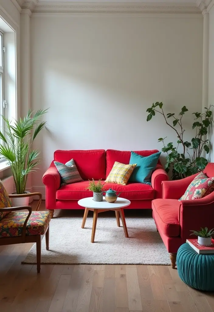27 Grey Wood Floors Living Room Ideas That Feel Neutral and Polished - 7. Bold Accents with Grey