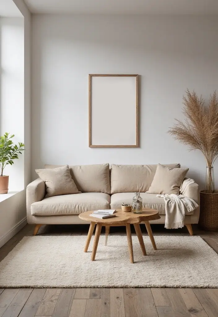 27 Grey Wooden Flooring Living Room Ideas That Add Depth and Texture - 13. Warm Neutrals