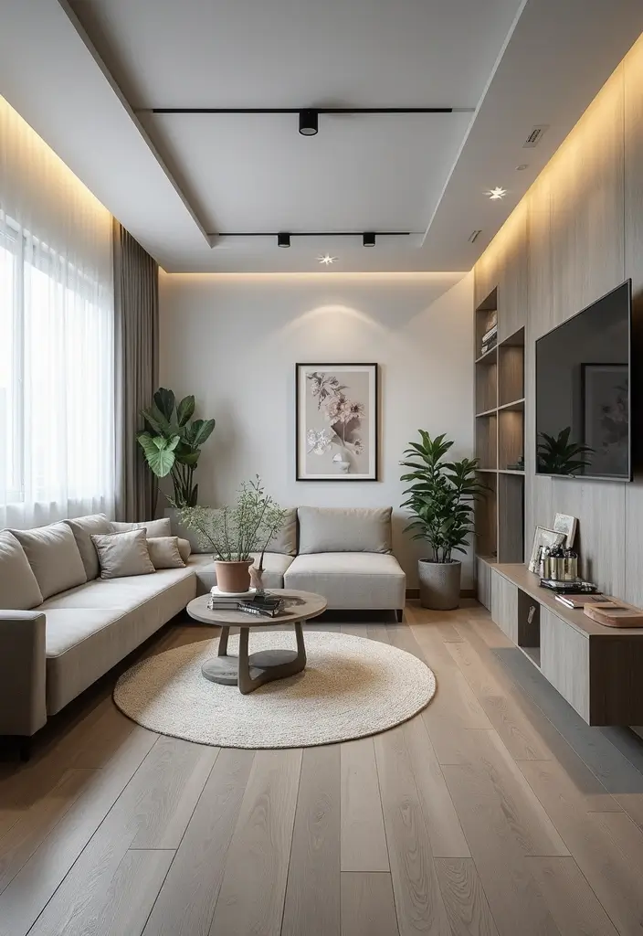 27 Grey Wooden Flooring Living Room Ideas That Add Depth and Texture - 16. Functional Spaces