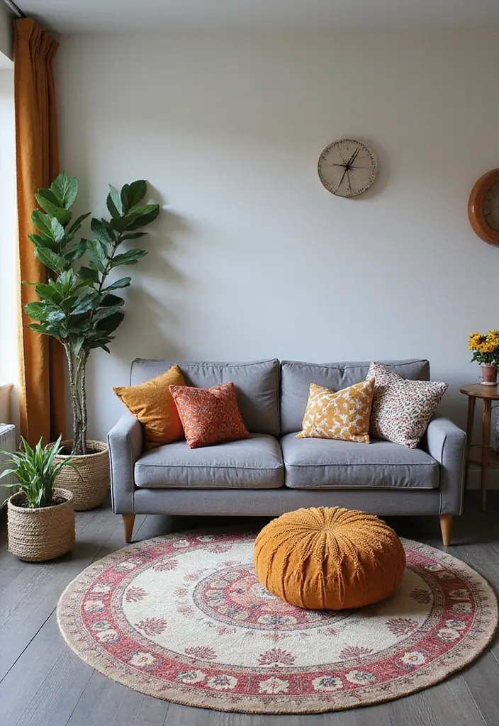 27 Grey Wooden Flooring Living Room Ideas That Add Depth and Texture - 18. Mixed Patterns