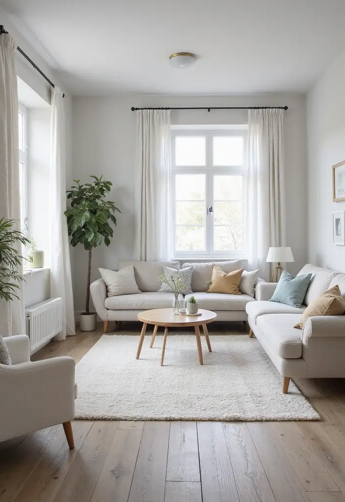 27 Grey Wooden Flooring Living Room Ideas That Add Depth and Texture - 22. Bright and Airy