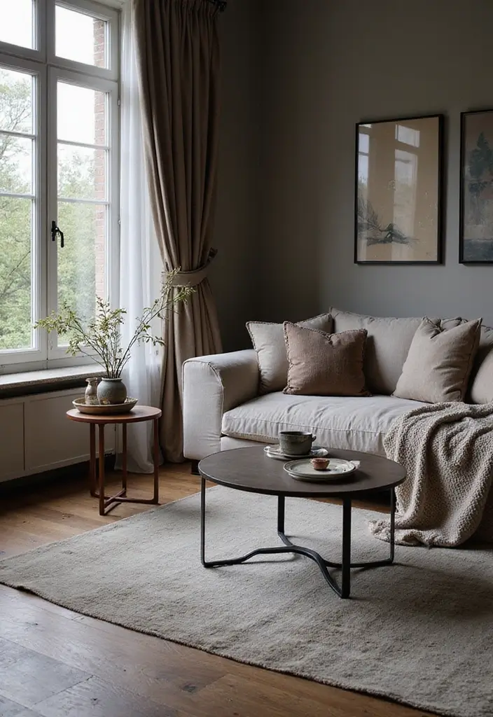 27 Grey Wooden Flooring Living Room Ideas That Add Depth and Texture - 24. Luxurious Layers