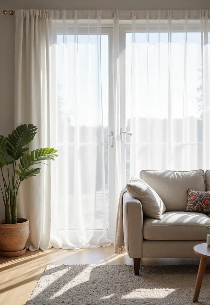 27 Korean Living Room Ideas That Feel Minimal and Serene - 10. Minimalist Window Treatments