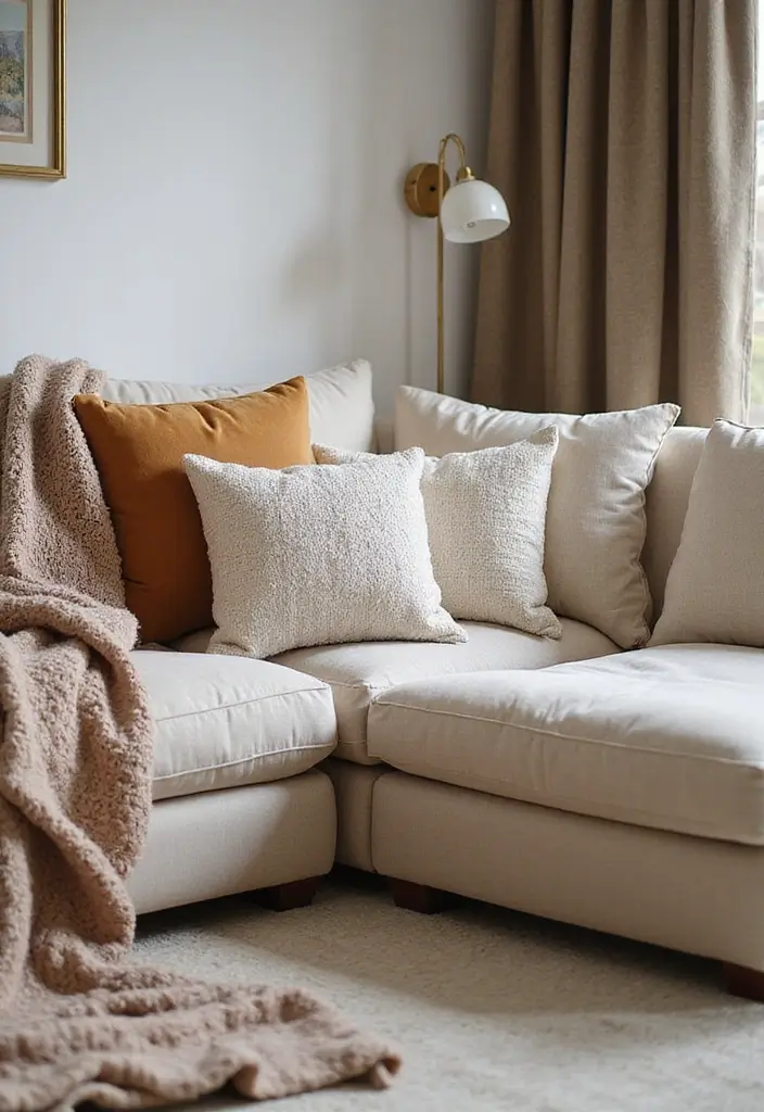 27 Korean Living Room Ideas That Feel Minimal and Serene - 13. Soft Furnishings