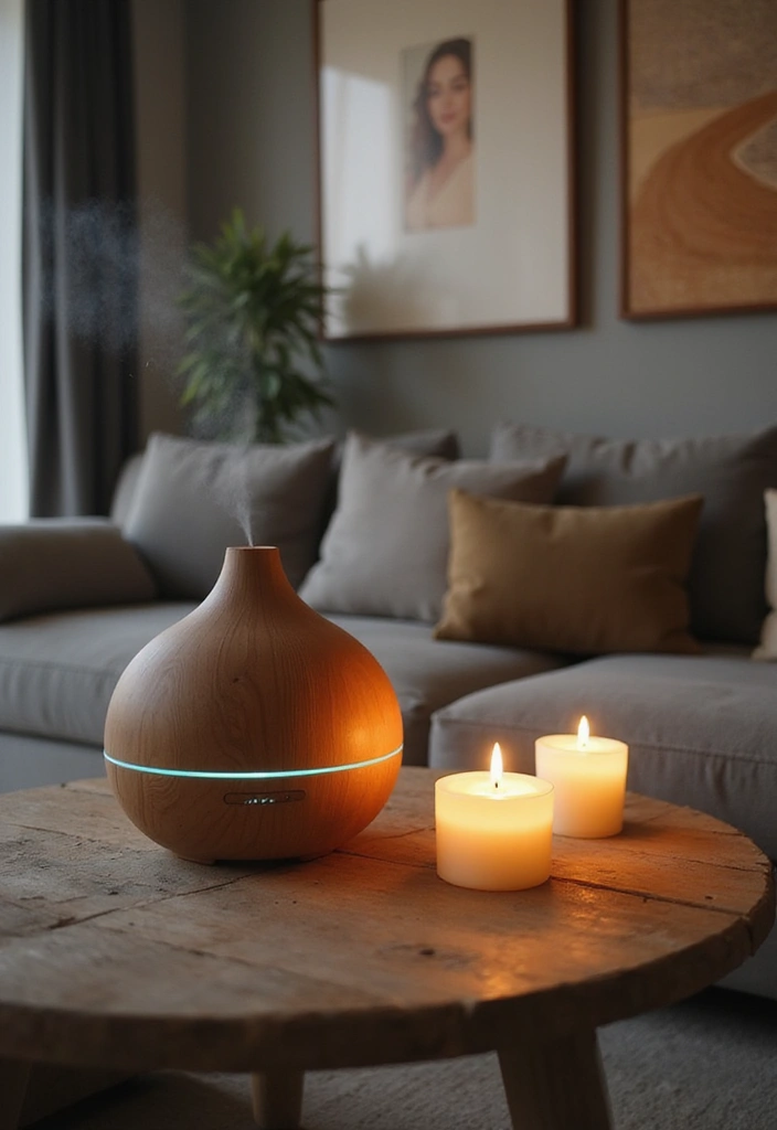 27 Korean Living Room Ideas That Feel Minimal and Serene - 16. Calming Aromas