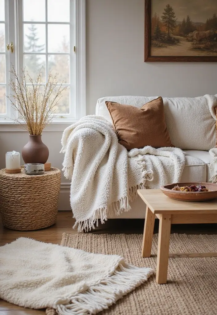 27 Korean Living Room Ideas That Feel Minimal and Serene - 21. Cozy Textures