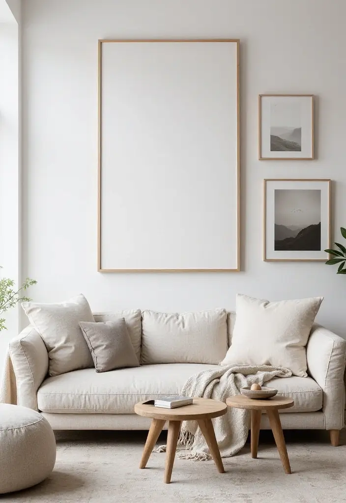 27 Korean Living Room Ideas That Feel Minimal and Serene - 22. Simple Wall Decor