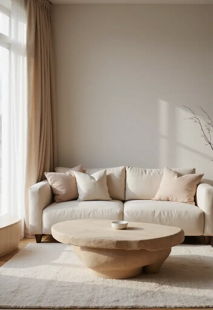 27 Korean Living Room Ideas That Feel Minimal and Serene - 23. Soft Edge Furniture