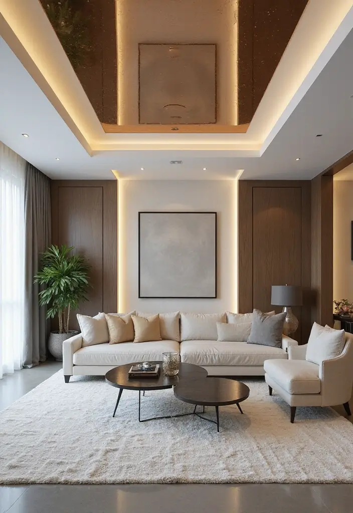 27 Living Room Ceiling Design Modern Ideas That Feel Sleek and Stylish - 12. Mirrored Ceilings