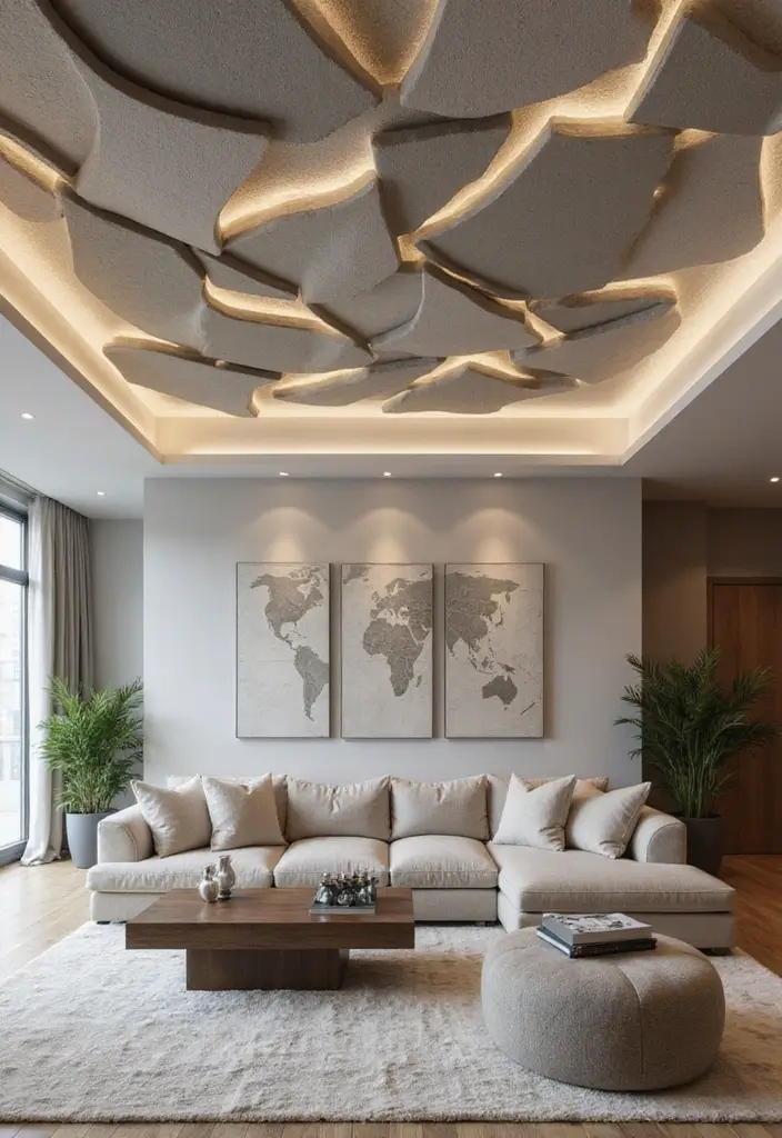 27 Living Room Ceiling Design Modern Ideas That Feel Sleek and Stylish - 15. Acoustic Panels