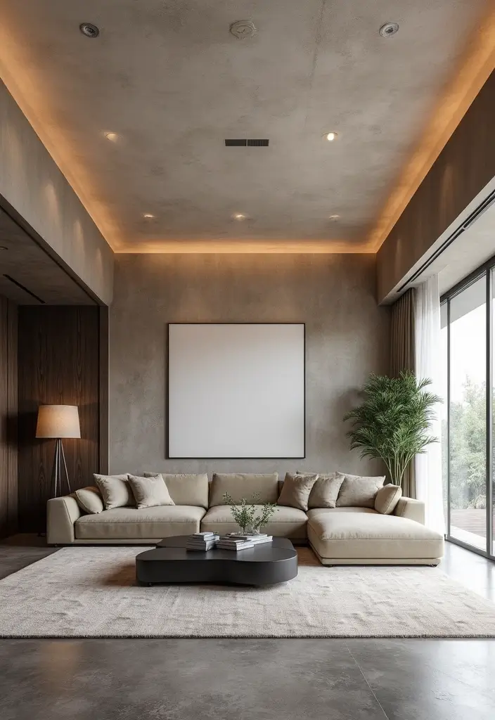 27 Living Room Ceiling Design Modern Ideas That Feel Sleek and Stylish - 21. Faux Finishes
