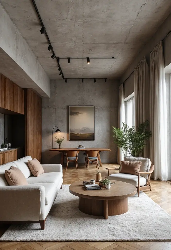 27 Living Room Ceiling Design Modern Ideas That Feel Sleek and Stylish - 9. Polished Concrete Ceilings