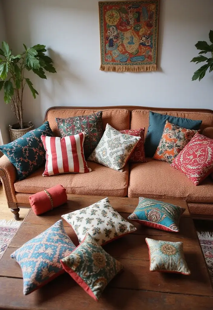 27 Living Room Centerpiece Ideas That Anchor the Space - 21. Quirky Decorative Pillows