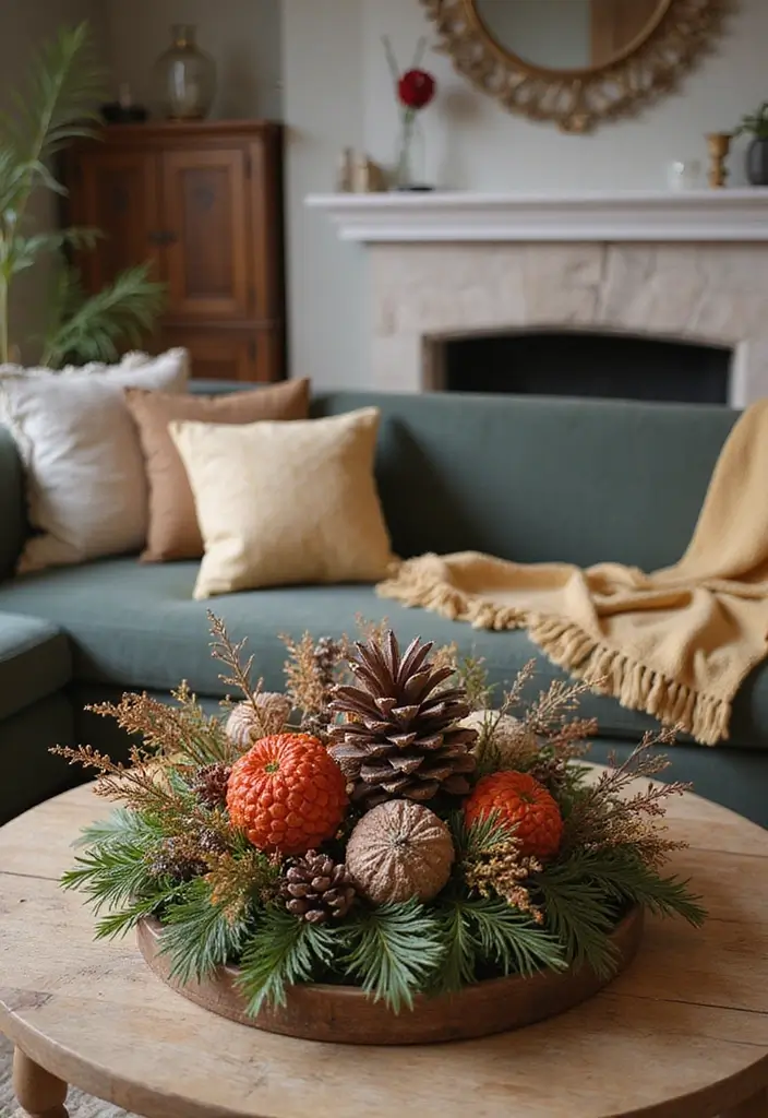 27 Living Room Centerpiece Ideas That Anchor the Space - 27. Seasonal Decor Transitions