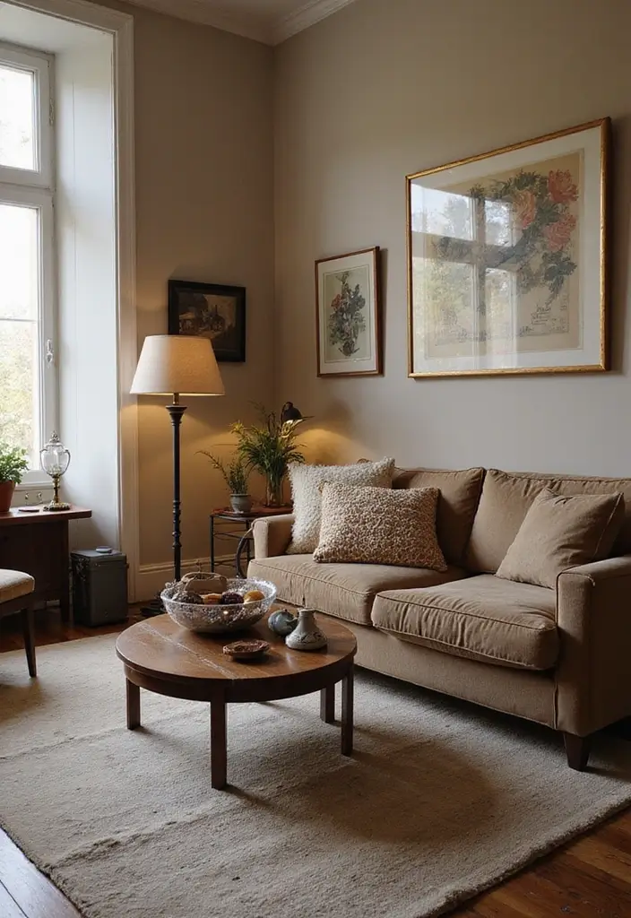 27 Living Room Classic Luxury Ideas That Feel Elegant and High End - 16. Vintage Accents