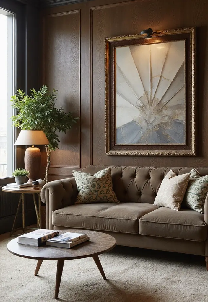 27 Living Room Classic Luxury Ideas That Feel Elegant and High End - 3. Art Deco Accents