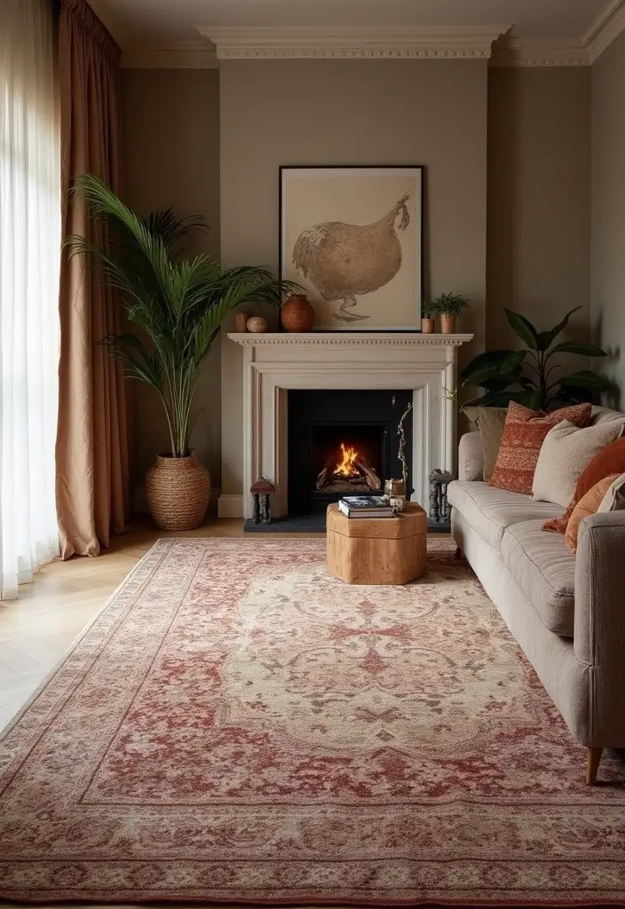 27 Living Room Classic Luxury Ideas That Feel Elegant and High End - 5. Luxurious Area Rugs