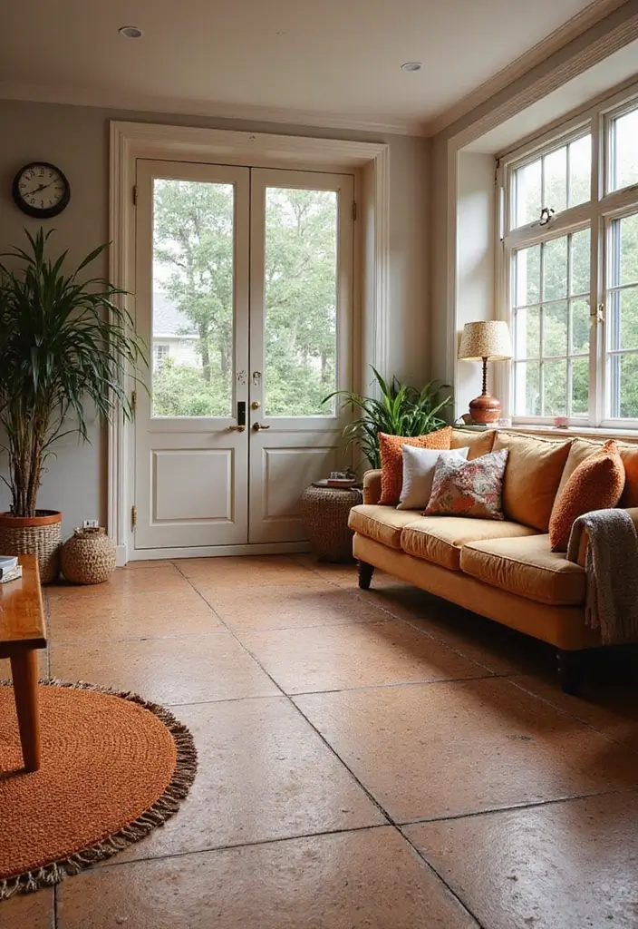 27 Living Room Tile Floor Ideas That Feel Sleek and Durable - 11. Cork Tiles