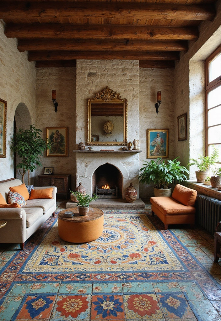 27 Living Room Tile Floor Ideas That Feel Sleek and Durable - 13. Mosaic Tiles