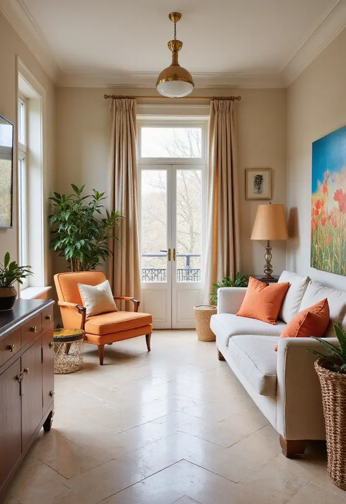 27 Living Room Tile Floor Ideas That Feel Sleek and Durable - 18. Soft Color Palette Tiles