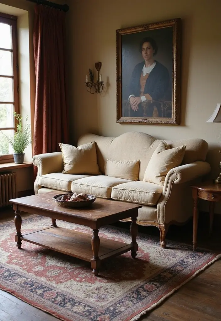 27 Living Room Vintage Ideas That Add Character and Charm - 1. Antique Furniture Finds