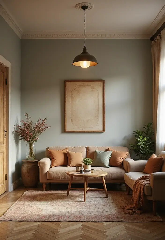 27 Living Room Vintage Ideas That Add Character and Charm - 22. Vintage Inspired Color Palettes