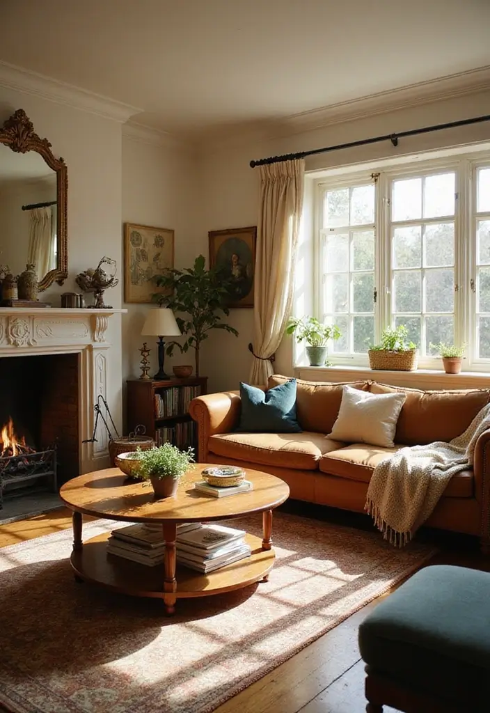 27 Living Room Vintage Ideas That Add Character and Charm - 27. Vintage Themed Decor