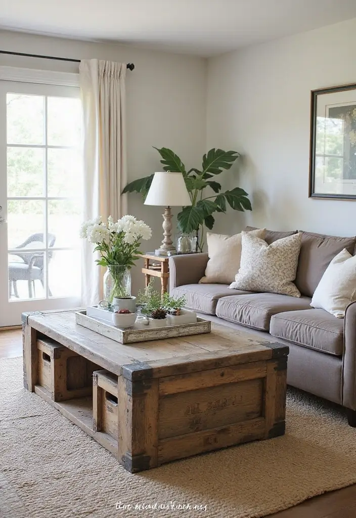 27 Living Room Vintage Ideas That Add Character and Charm - 8. Repurposed Items