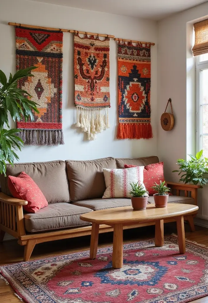 27 Mexican Interior Design Living Room Ideas That Feel Vibrant and Colorful - 18. Traditional Weavings
