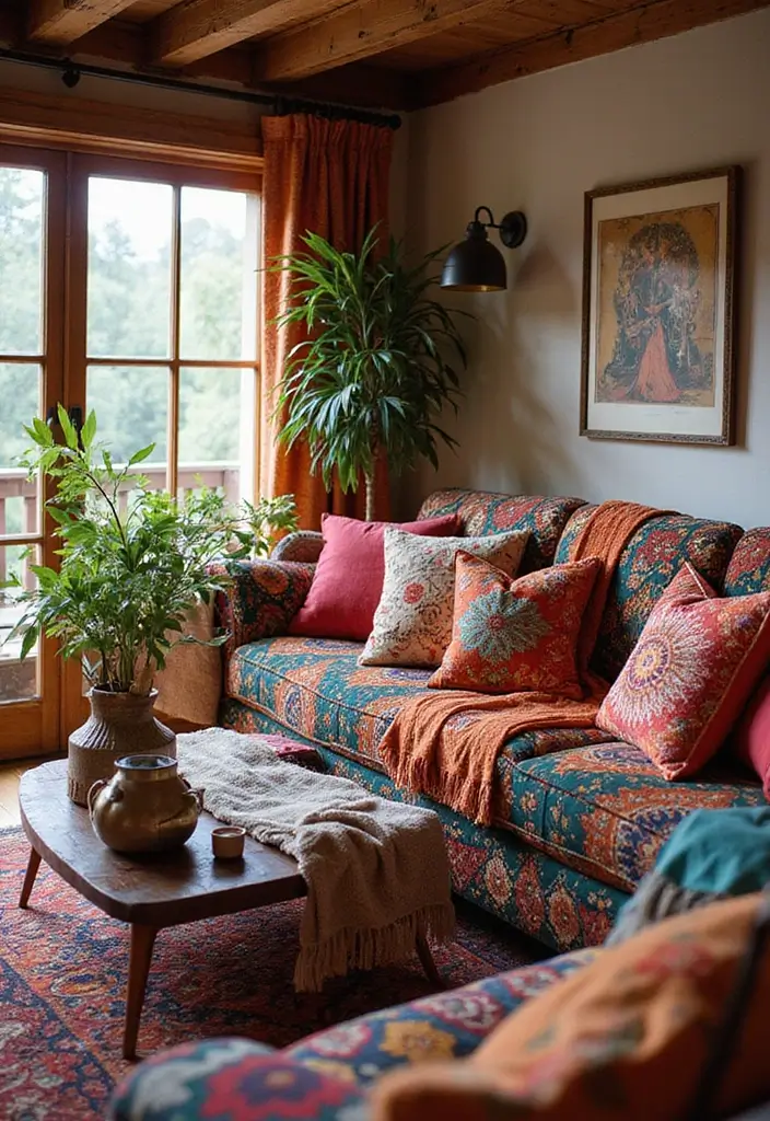 27 Mexican Interior Design Living Room Ideas That Feel Vibrant and Colorful - 2. Vibrant Textiles and Rugs