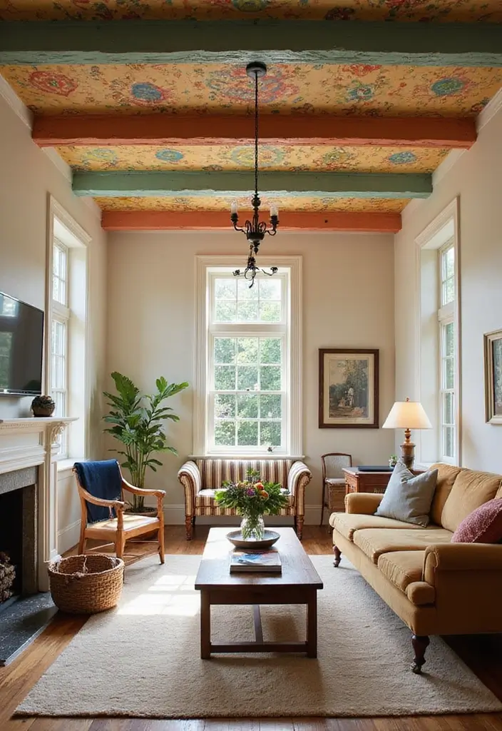 27 Mexican Interior Design Living Room Ideas That Feel Vibrant and Colorful - 20. Ceiling Decor