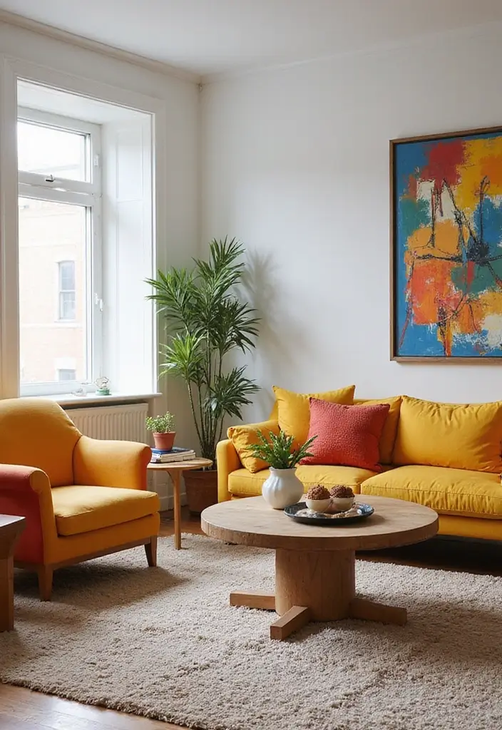 27 Mexican Interior Design Living Room Ideas That Feel Vibrant and Colorful - 25. Bright Colors in Small Doses